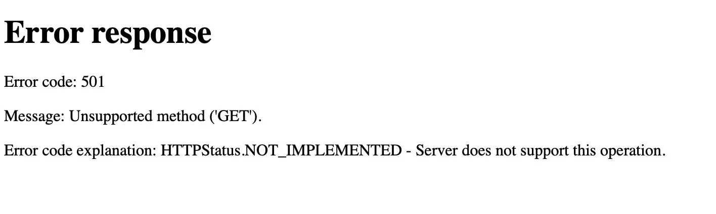 501 error response