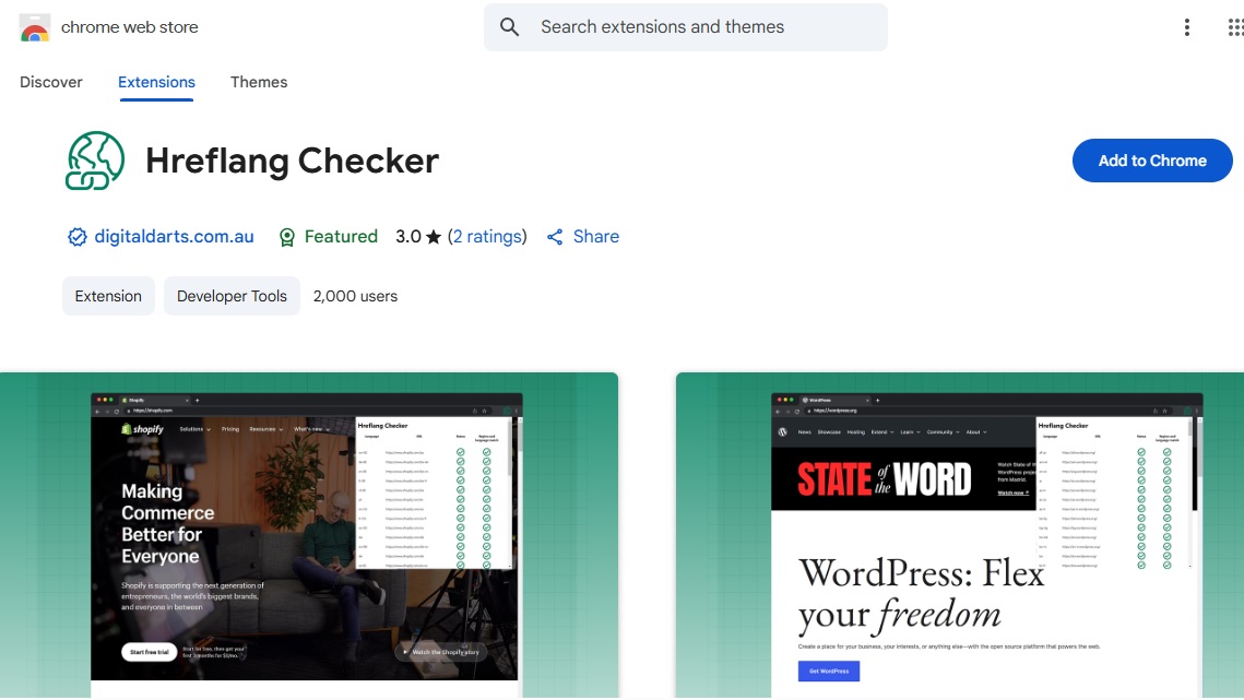 Hreflang extension