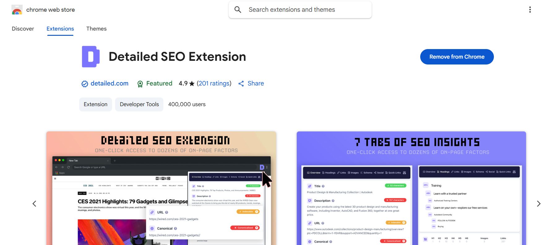 Crome extension for SEO