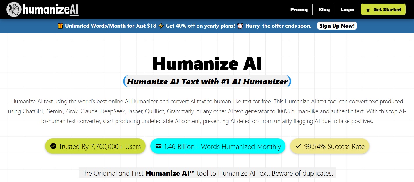 HumanizeAI.io content marketing tool