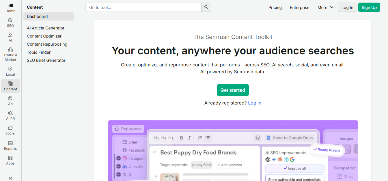 Semrush content toolkit blog image