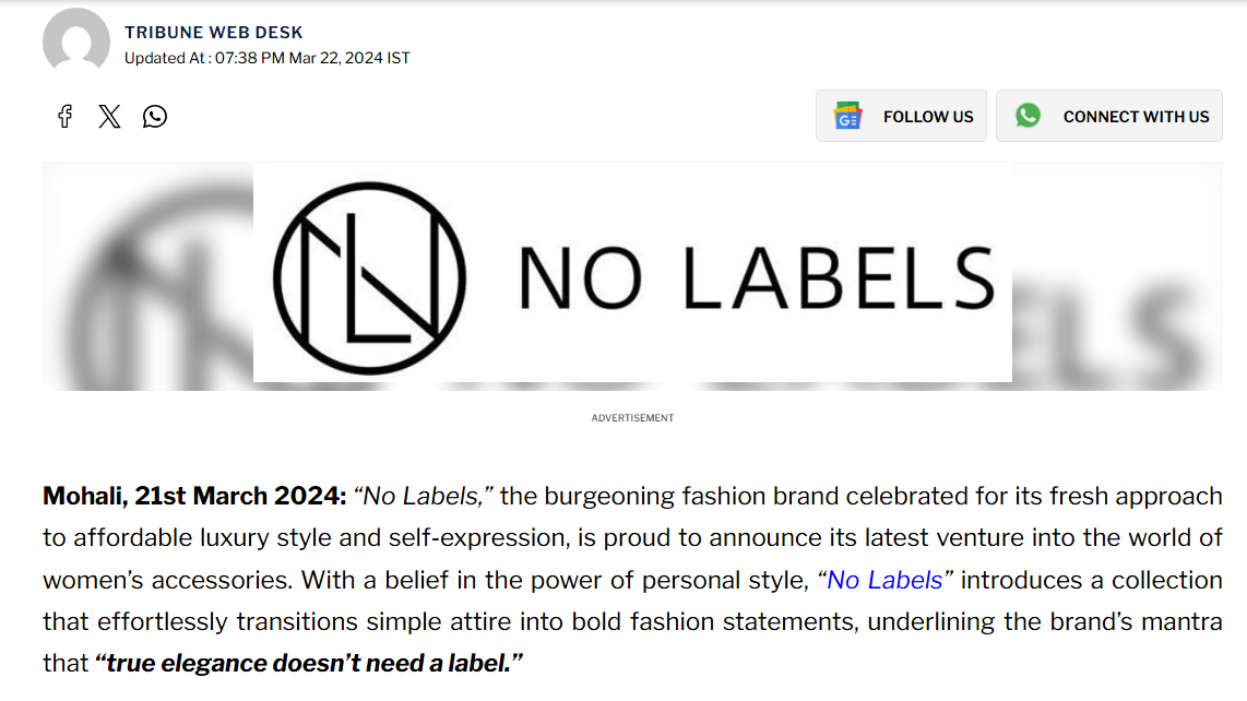 NoLables Brand Mentions