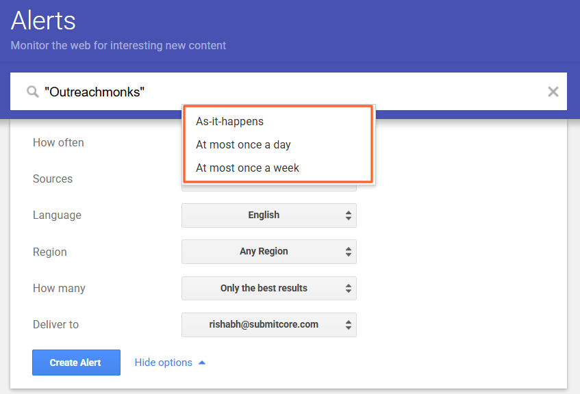 Step 3 Set alert frequency
