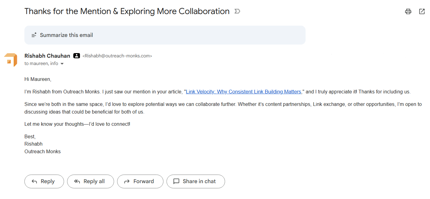 asking more collaboration opportunity