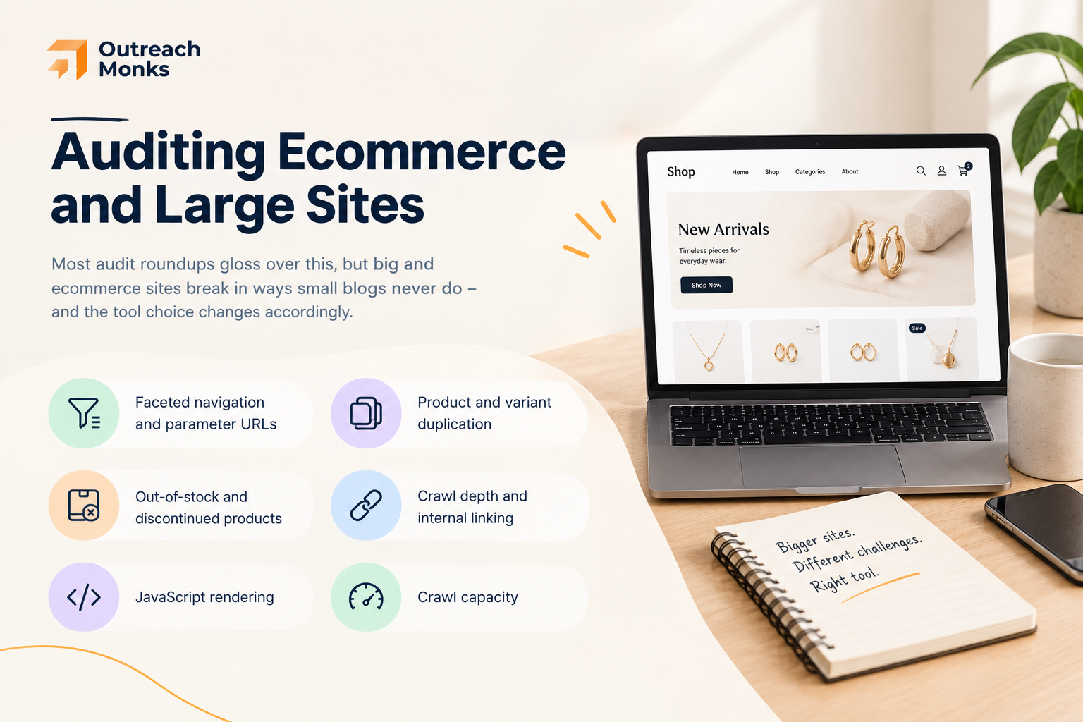 Auditing e-commerce and large websites infographic