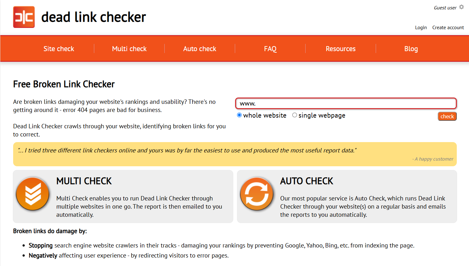 Dead Link checker SEO tool