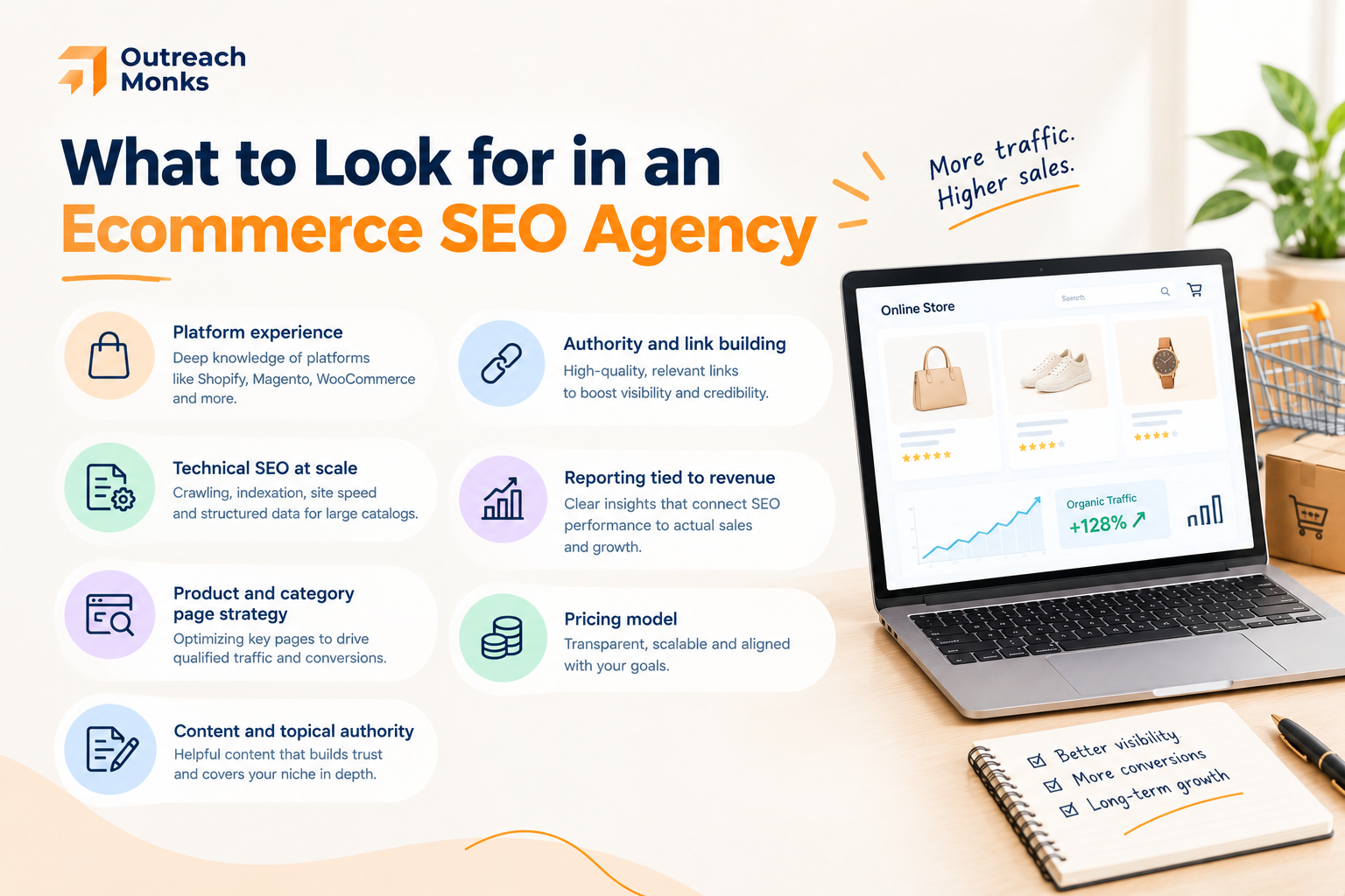 What to look for in an Ecommerce SEO Agency infographic
